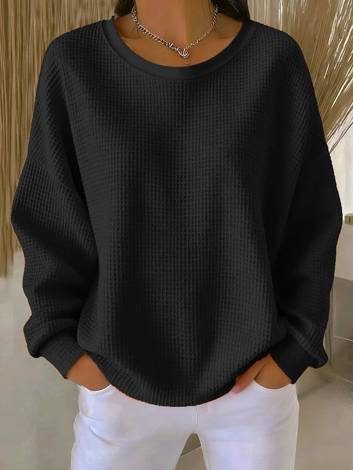 ROUSSEAU BORDEAUX | PULL OVERSIZE EN MAILLE GAUFRÉE POUR FEMME