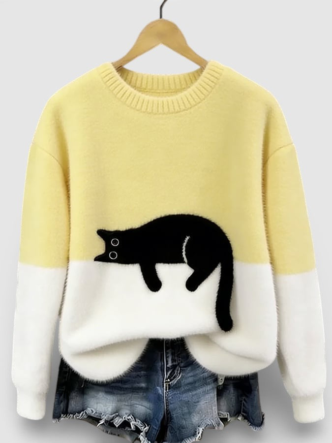 ROUSSEAU BORDEAUX | PULL IMPRIMÉ FÉLIN POUR FEMMES