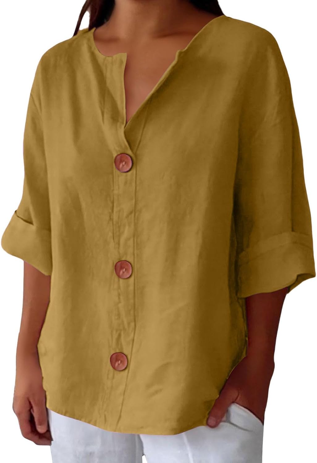 ROUSSEAU BORDEAUX | CHEMISE À COL EN V POUR FEMMES