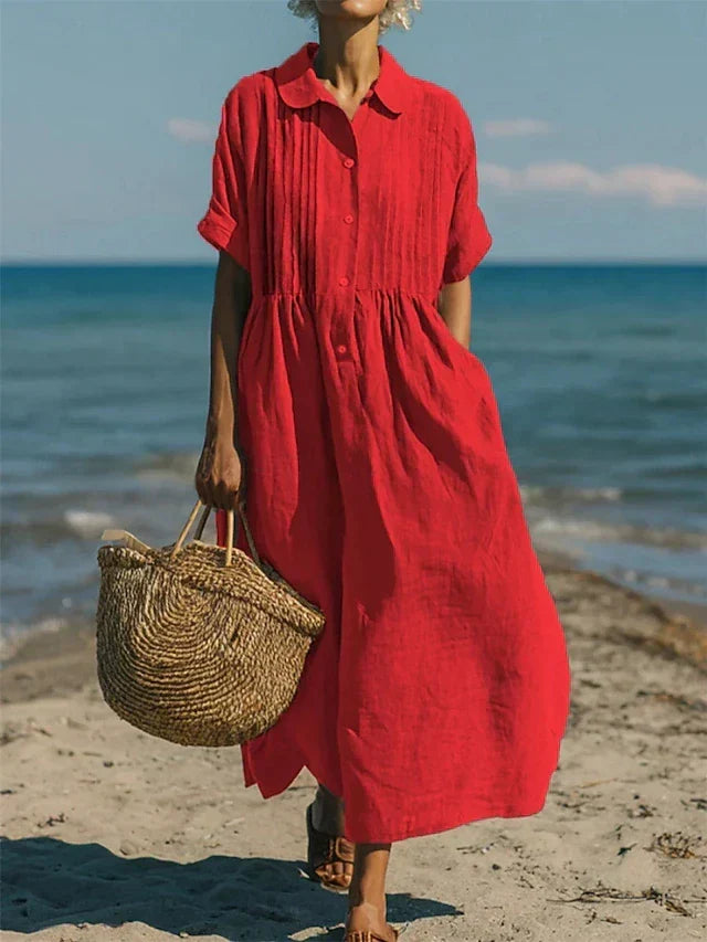 ROUSSEAU BORDEAUX | ROBE EN LIN ÉLÉGANTE POUR FEMMES