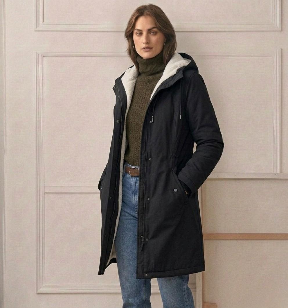 ROUSSEAU BORDEAUX| PARKA D'HIVER DOUBLÉE EN POLAIRE POUR FEMMES