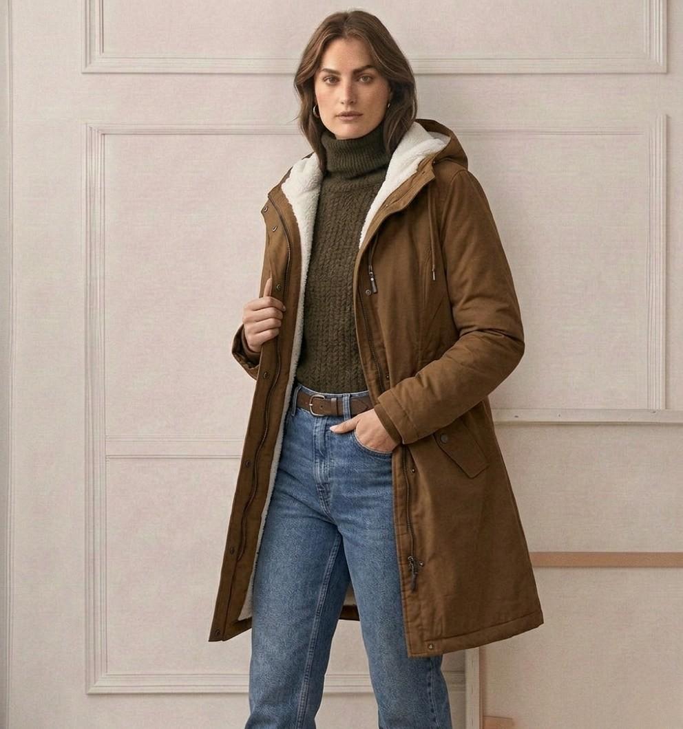 ROUSSEAU BORDEAUX| PARKA D'HIVER DOUBLÉE EN POLAIRE POUR FEMMES