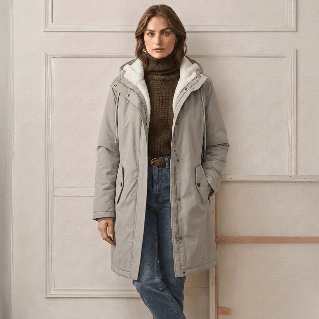 ROUSSEAU BORDEAUX| PARKA D'HIVER DOUBLÉE EN POLAIRE POUR FEMMES