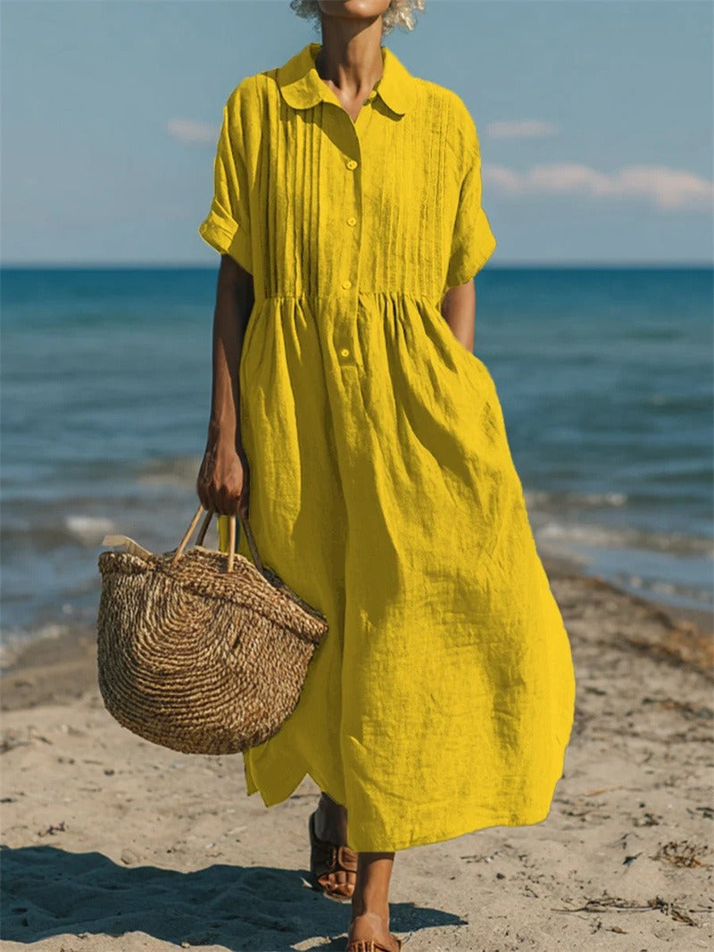 ROUSSEAU BORDEAUX | ROBE EN LIN ÉLÉGANTE POUR FEMMES