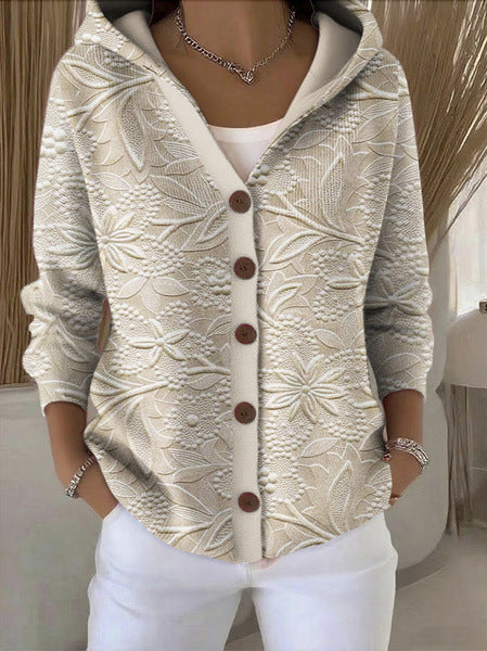 ROUSSEAU BORDEAUX | GILET À CAPUCHE PATCHWORK POUR FEMMES