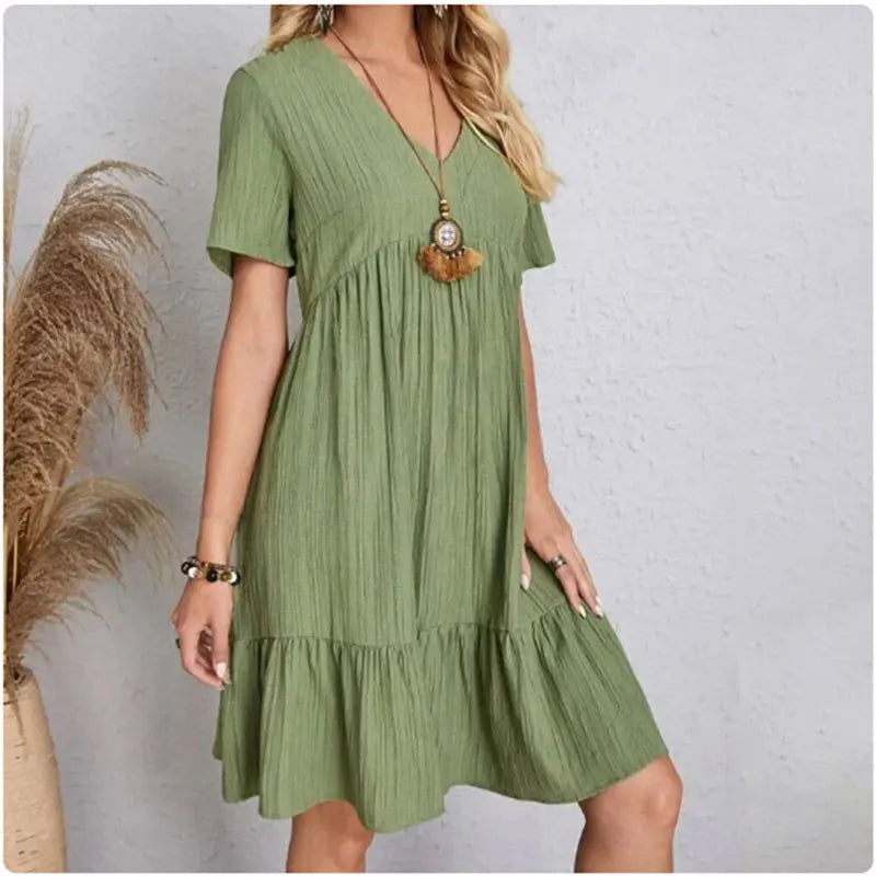 ROUSSEAU BORDEAUX | ROBE D'ÉTÉ CHIC À MANCHES COURTES POUR FEMME