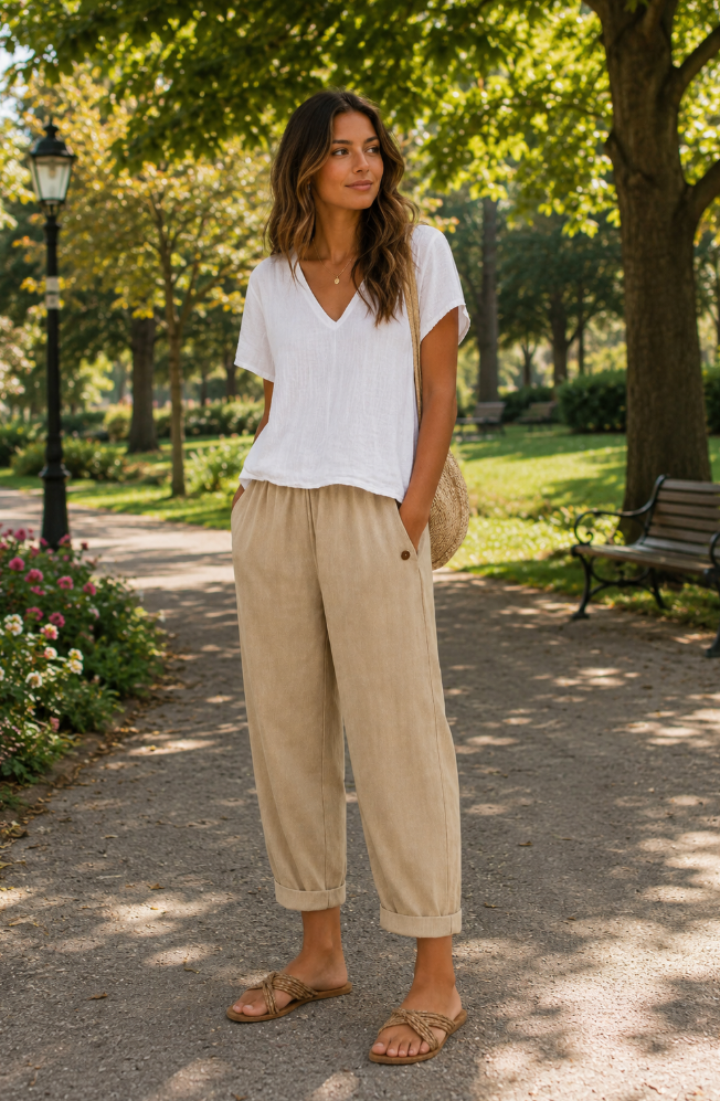 ROUSSEAU BORDEAUX | PANTALONS EN LIN ÉTÉ CHIC POUR FEMMES