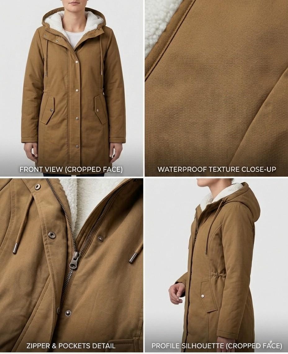 ROUSSEAU BORDEAUX| PARKA D'HIVER DOUBLÉE EN POLAIRE POUR FEMMES