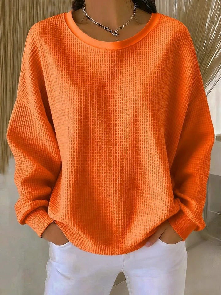 ROUSSEAU BORDEAUX | PULL OVERSIZE EN MAILLE GAUFRÉE POUR FEMME