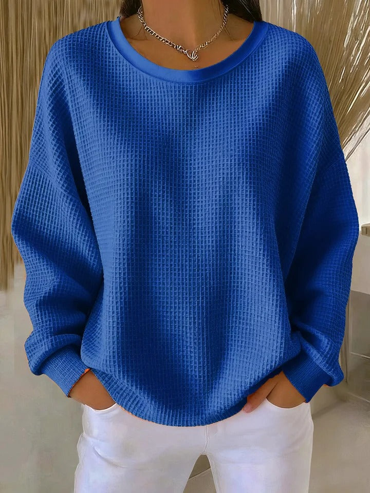 ROUSSEAU BORDEAUX | PULL OVERSIZE EN MAILLE GAUFRÉE POUR FEMME