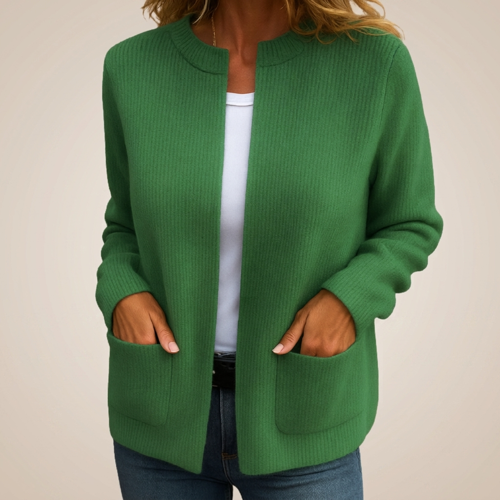 ROUSSEAU BORDEAUX | GILET EN TRICOT À FERMETURE ÉCLAIR POUR FEMMES