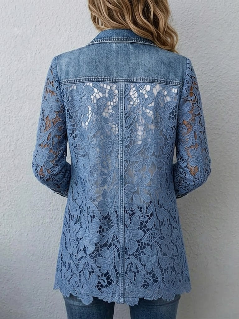ROUSSEAU BORDEAUX | VESTE À DENTELLE FLORALE POUR FEMMES