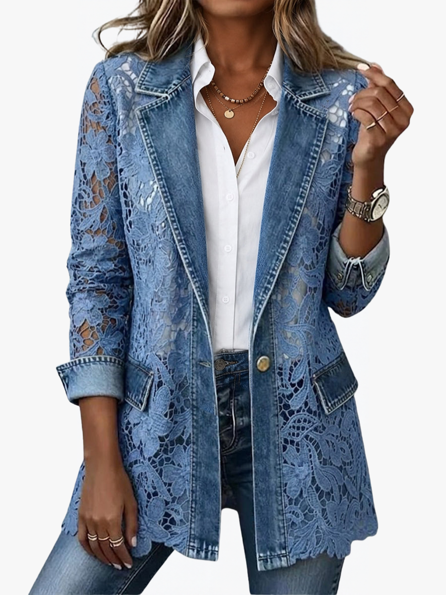 ROUSSEAU BORDEAUX | VESTE À DENTELLE FLORALE POUR FEMMES