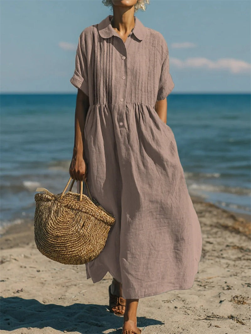 ROUSSEAU BORDEAUX | ROBE EN LIN ÉLÉGANTE POUR FEMMES