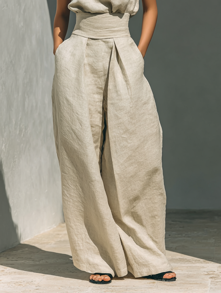 ROUSSEAU BORDEAUX| ENSEMBLE PANTALON LARGE EN COTON POUR FEMME