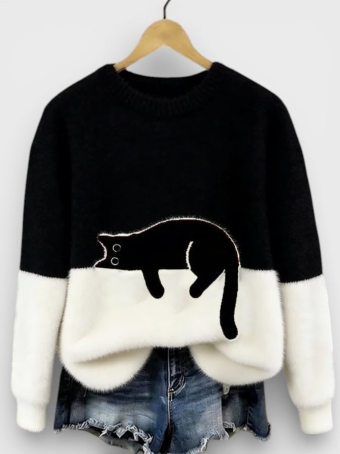ROUSSEAU BORDEAUX | PULL IMPRIMÉ FÉLIN POUR FEMMES