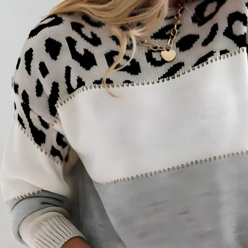 ROUSSEAU BORDEAUX | PULL LÉOPARD EN MAILLE DOUCE POUR FEMMES