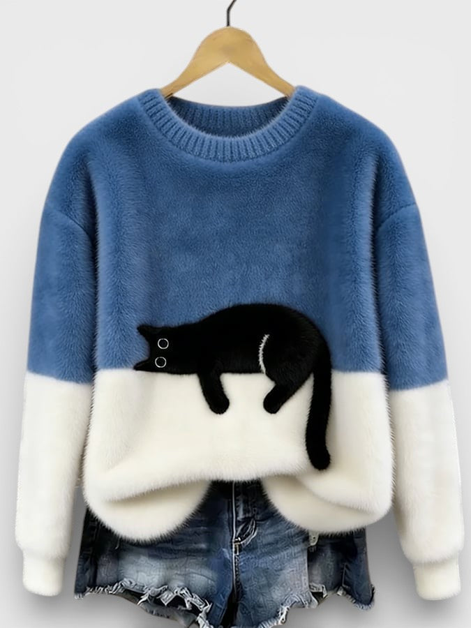 ROUSSEAU BORDEAUX | PULL IMPRIMÉ FÉLIN POUR FEMMES