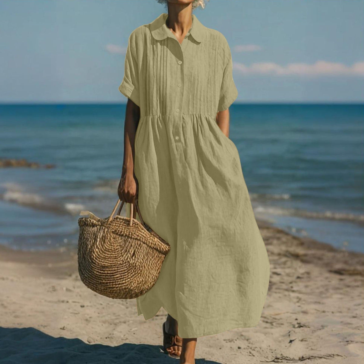 ROUSSEAU BORDEAUX | ROBE EN LIN ÉLÉGANTE POUR FEMMES