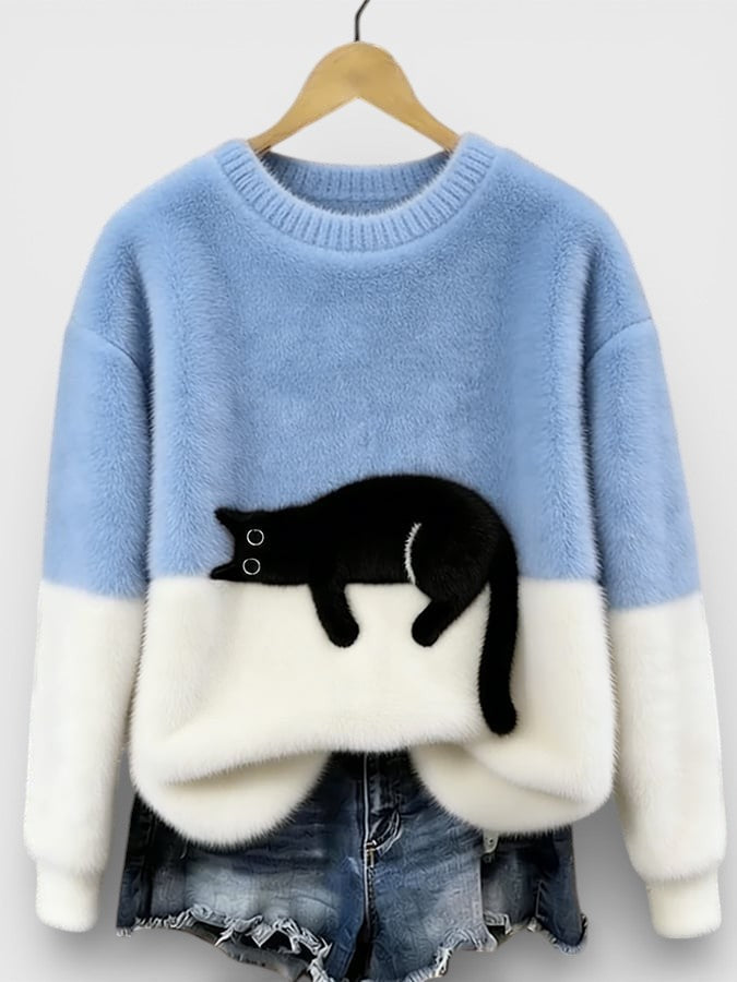 ROUSSEAU BORDEAUX | PULL IMPRIMÉ FÉLIN POUR FEMMES