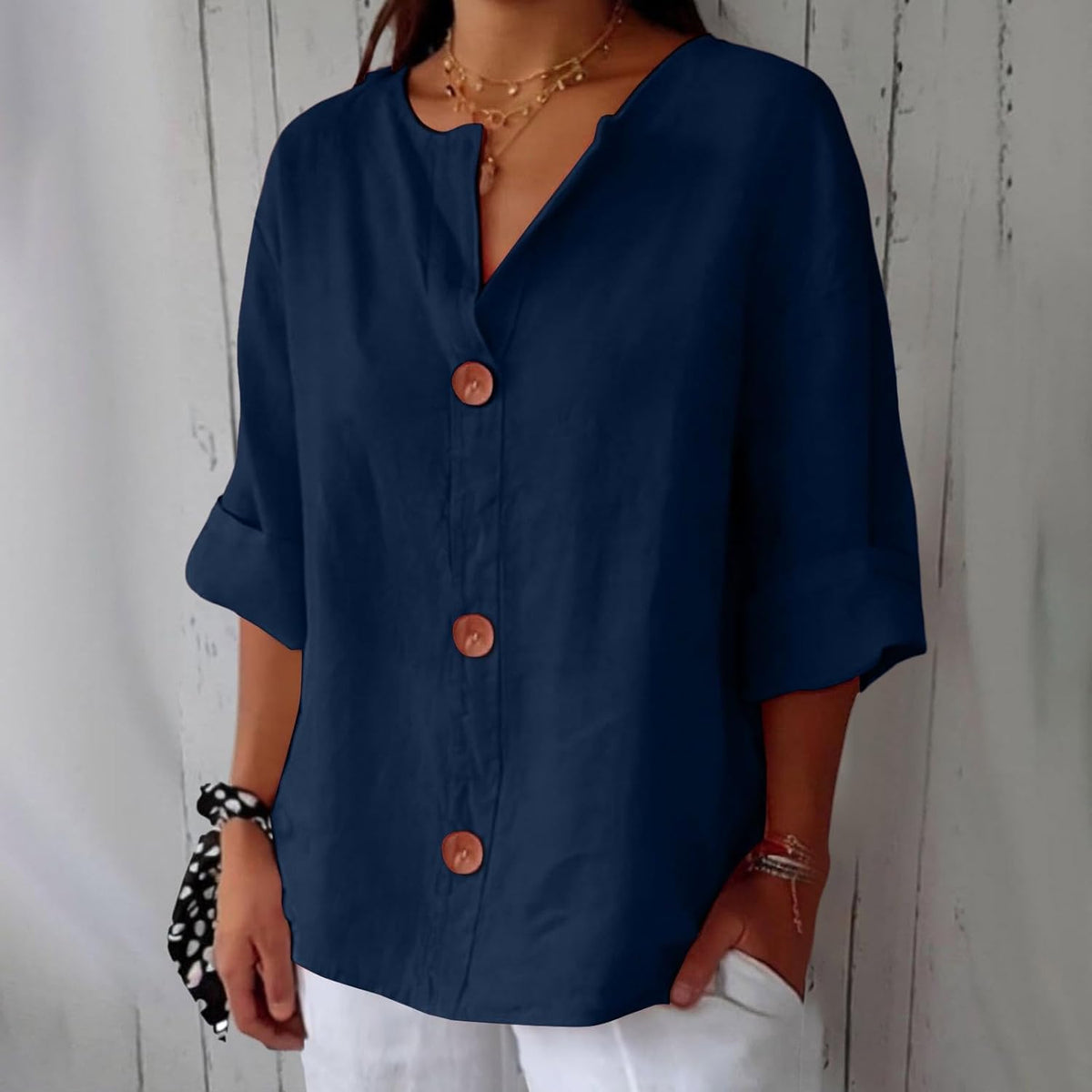 ROUSSEAU BORDEAUX | CHEMISE À COL EN V POUR FEMMES