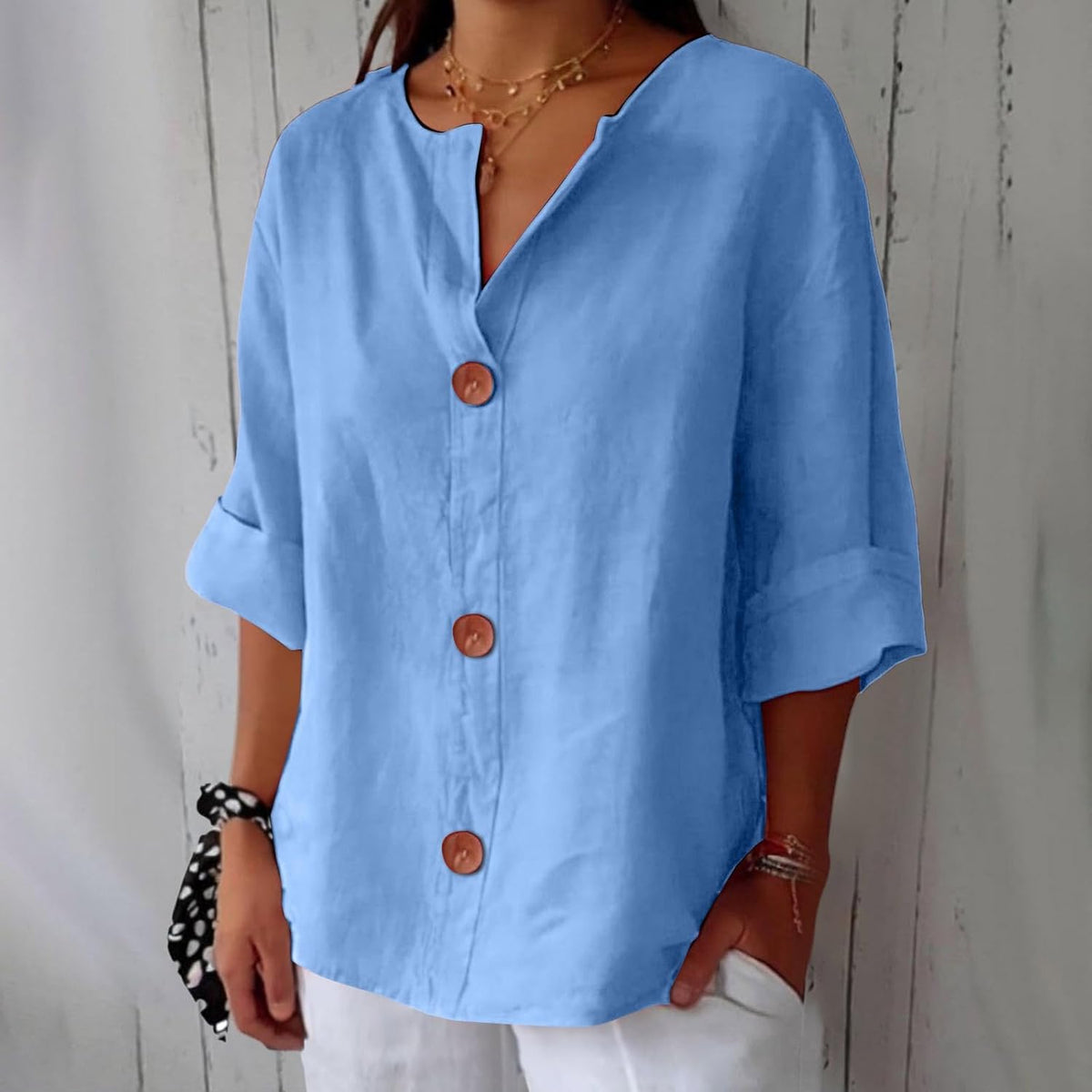 ROUSSEAU BORDEAUX | CHEMISE À COL EN V POUR FEMMES