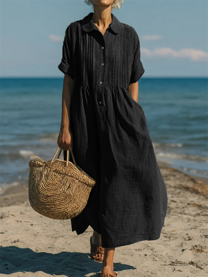 ROUSSEAU BORDEAUX | ROBE EN LIN ÉLÉGANTE POUR FEMMES