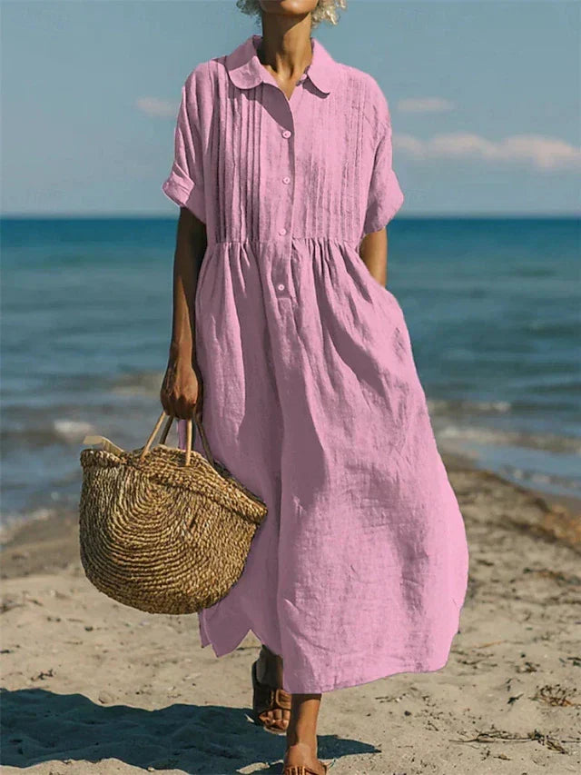 ROUSSEAU BORDEAUX | ROBE EN LIN ÉLÉGANTE POUR FEMMES