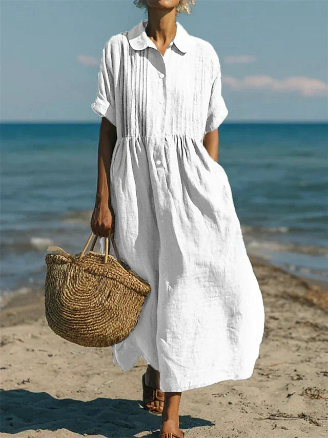 ROUSSEAU BORDEAUX | ROBE EN LIN ÉLÉGANTE POUR FEMMES