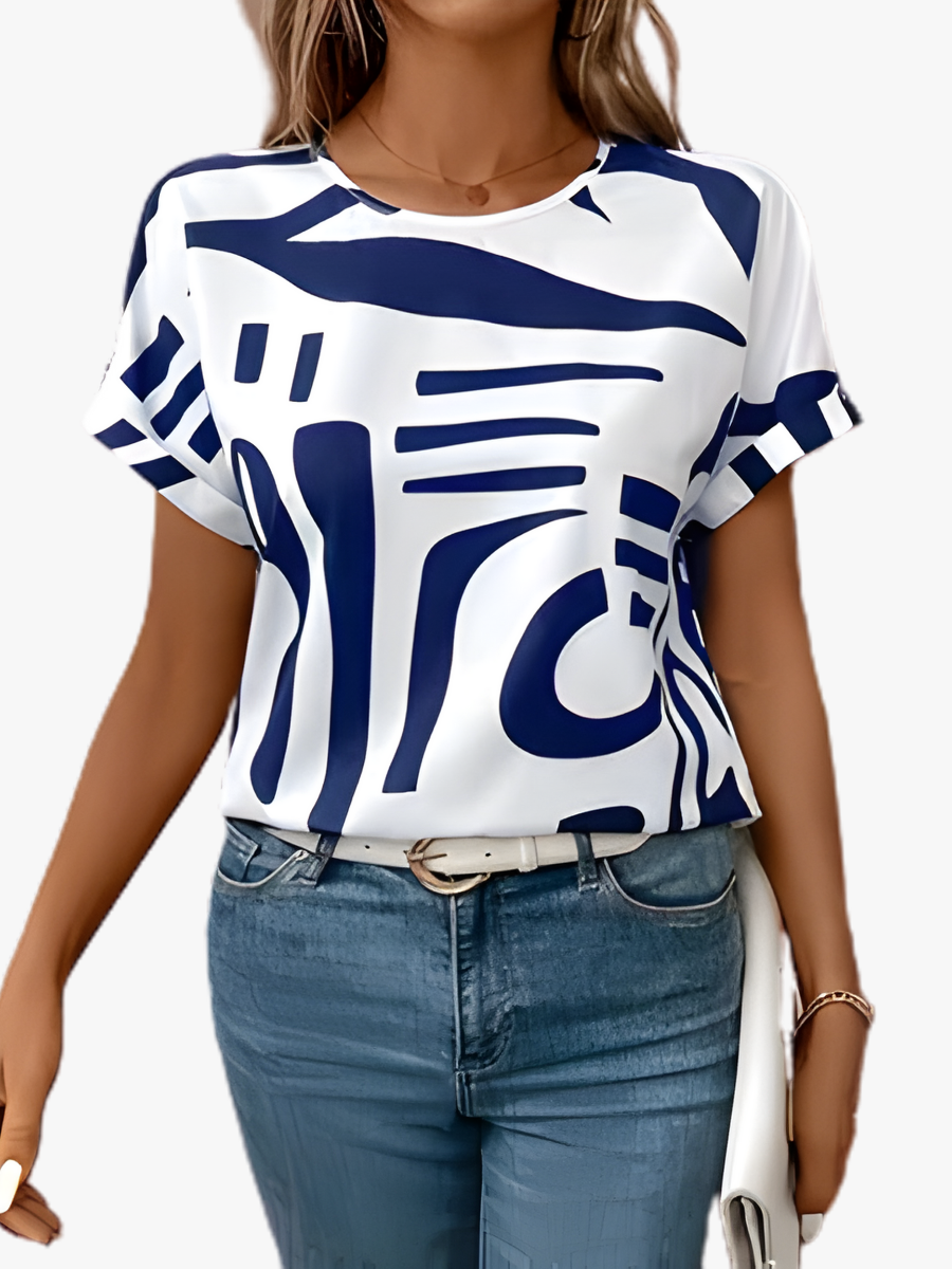 ROUSSEAU BORDEAUX | T-SHIRT IMPRIMÉ ABSTRAIT POUR FEMMES