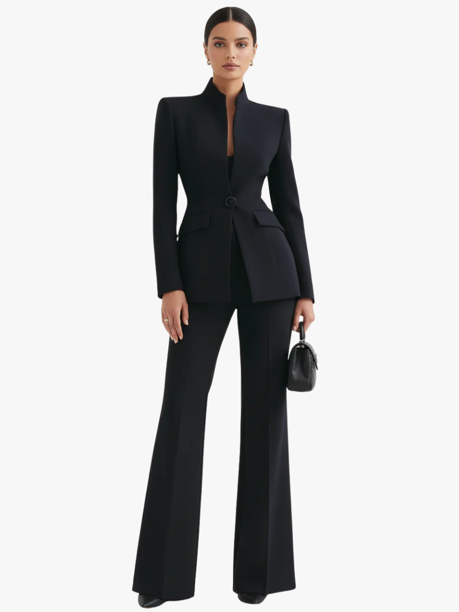 ROUSSEAU BORDEAUX | ENSEMBLE DE COSTUME FORMEL CHIC EN DEUX PIÈCES POUR FEMMES