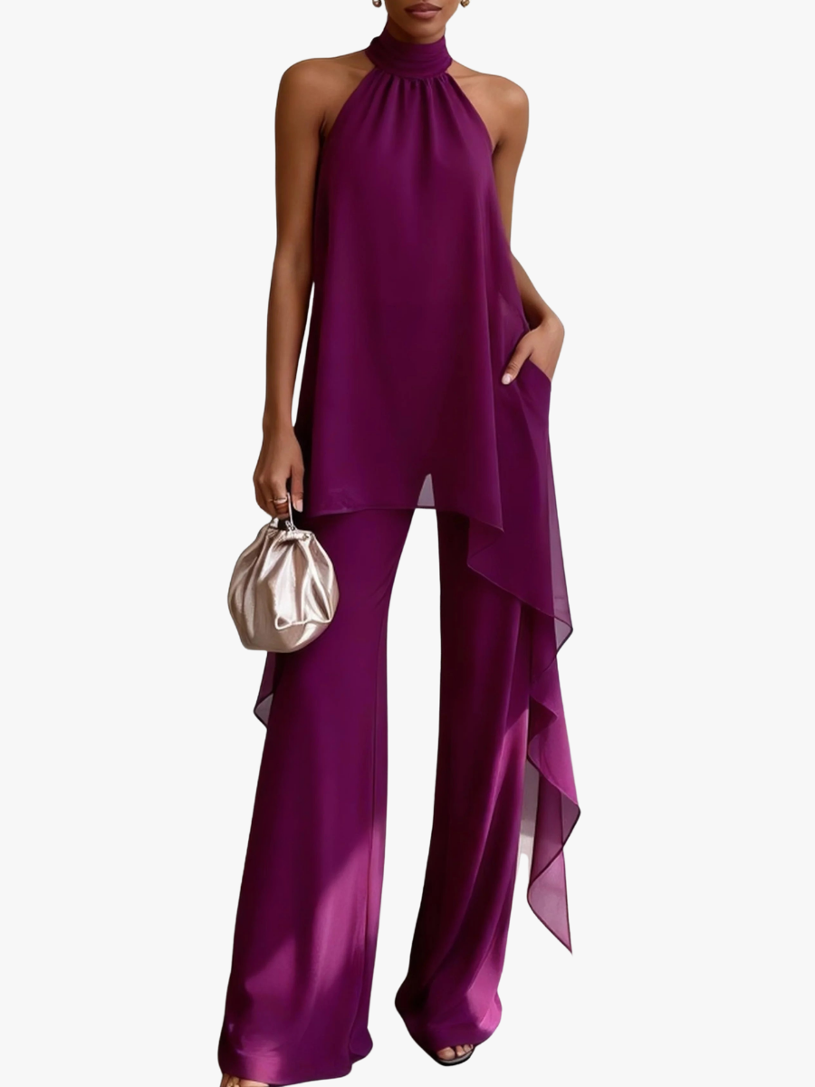 ROUSSEAU BORDEAUX | ENSEMBLE HALTER ÉLÉGANT POUR FEMMES
