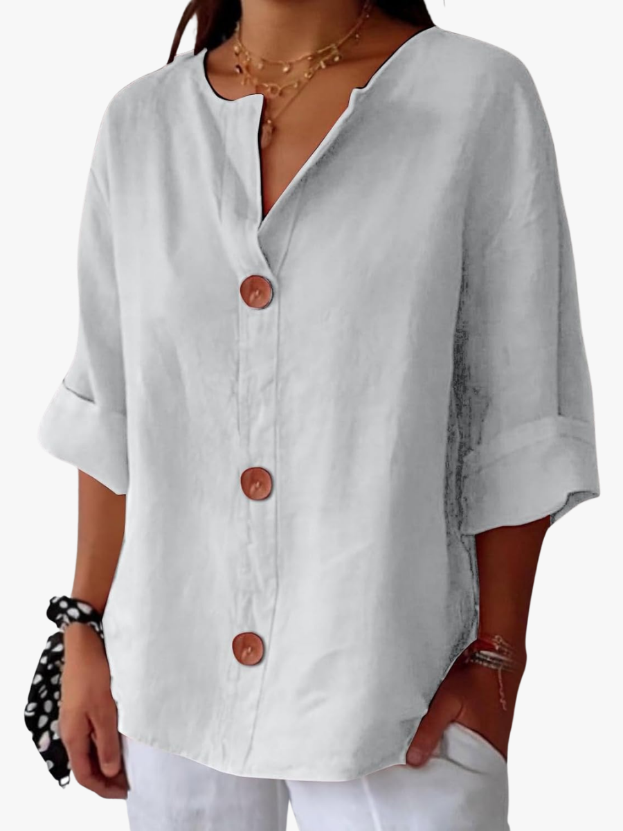 ROUSSEAU BORDEAUX | CHEMISE À COL EN V POUR FEMMES