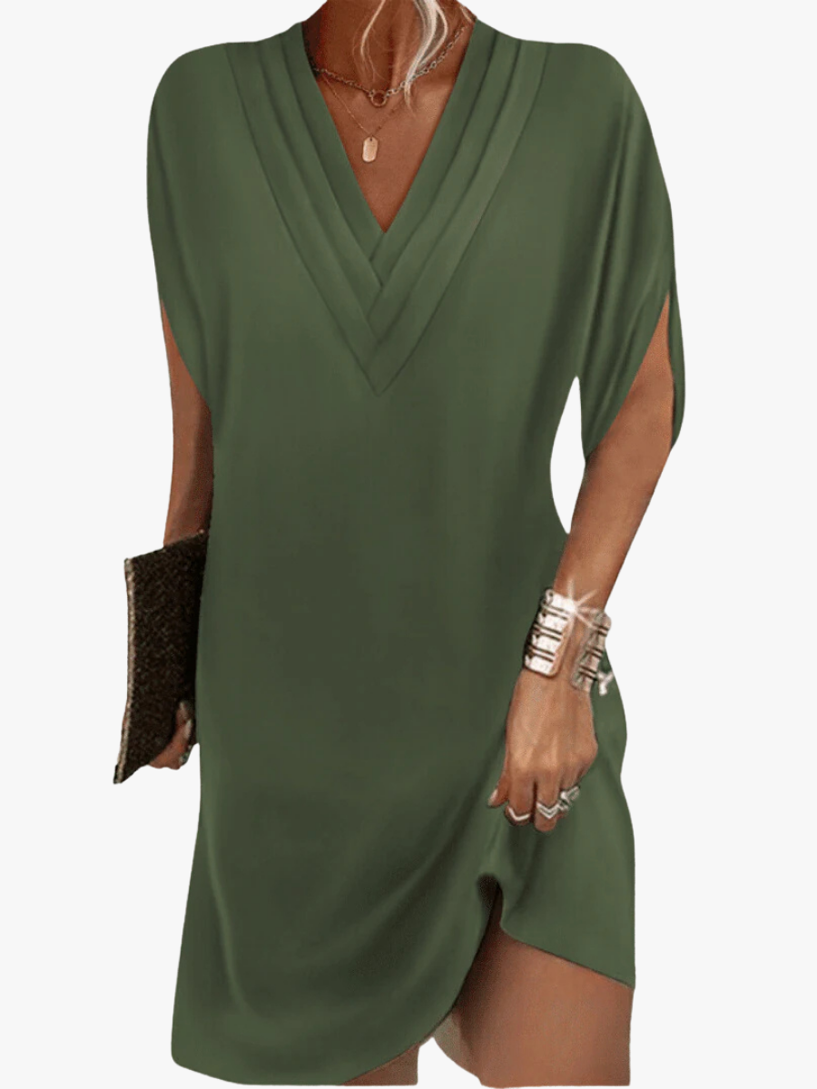 ROUSSEAU BORDEAUX | ROBE ENVELOPPE À COL EN V POUR FEMMES