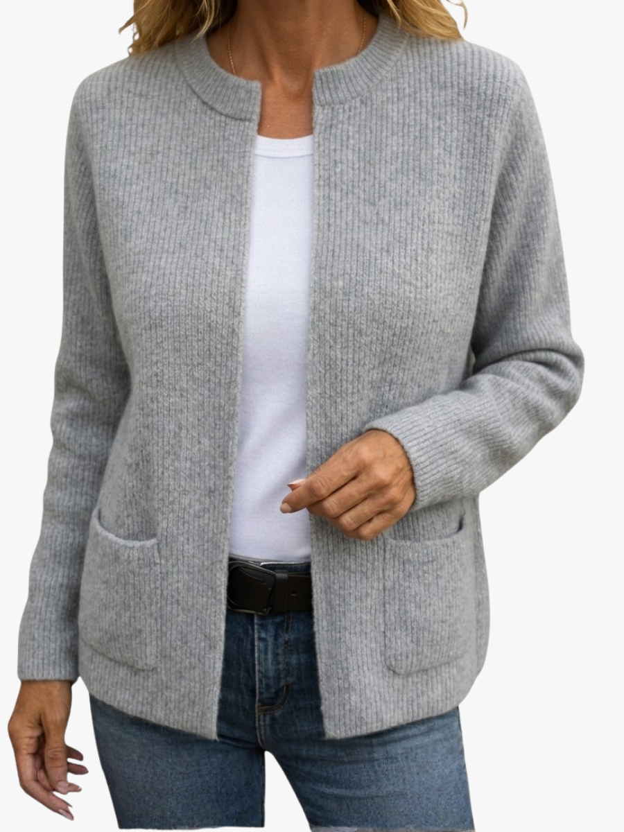 ROUSSEAU BORDEAUX | GILET EN TRICOT À FERMETURE ÉCLAIR POUR FEMMES