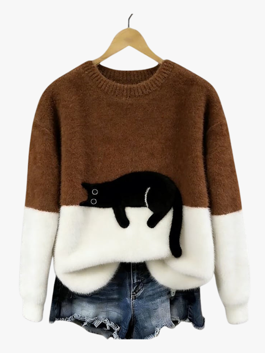 ROUSSEAU BORDEAUX | PULL IMPRIMÉ FÉLIN POUR FEMMES