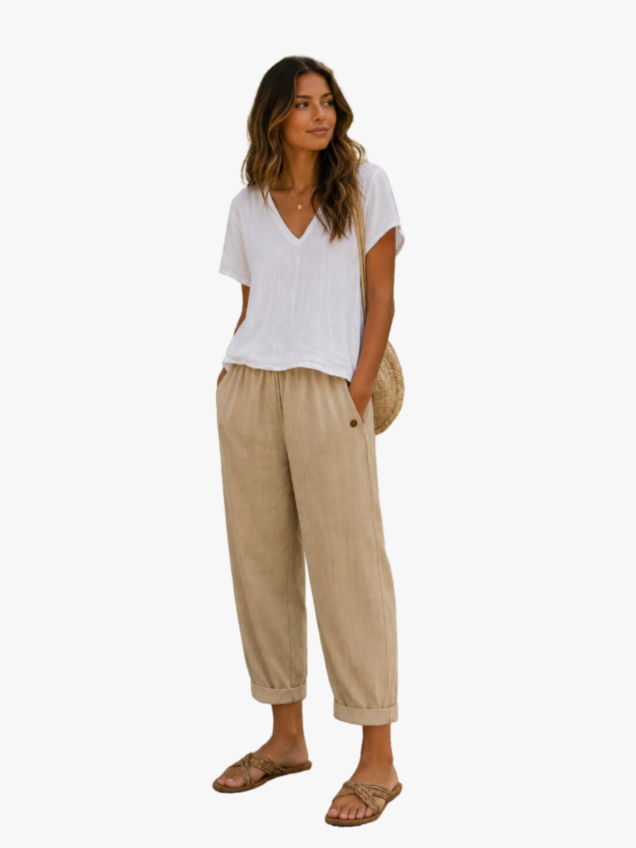 ROUSSEAU BORDEAUX | PANTALONS EN LIN ÉTÉ CHIC POUR FEMMES