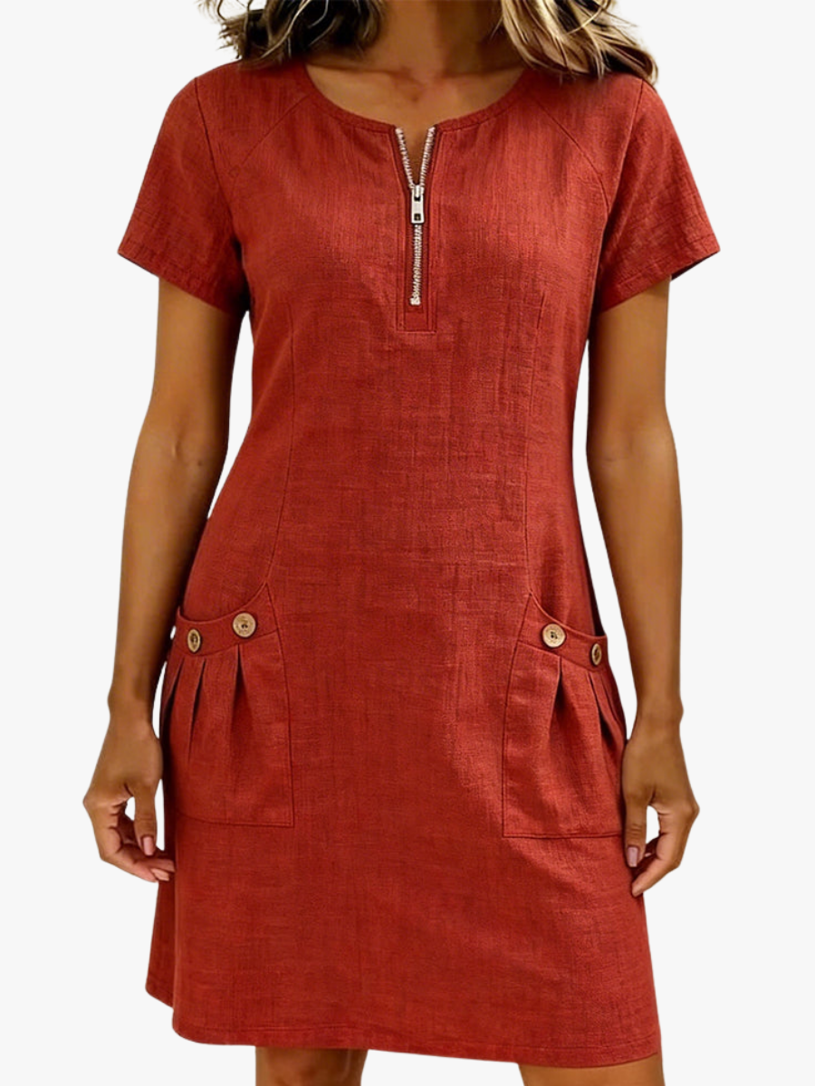 ROUSSEAU BORDEAUX | ROBE EN MELANGE DE LIN POUR FEMMES