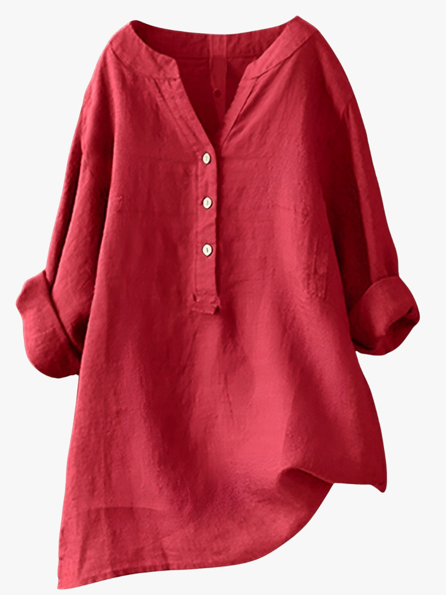 ROUSSEAU BORDEAUX | BLOUSE EN MÉLANGE DE LIN POUR FEMMES