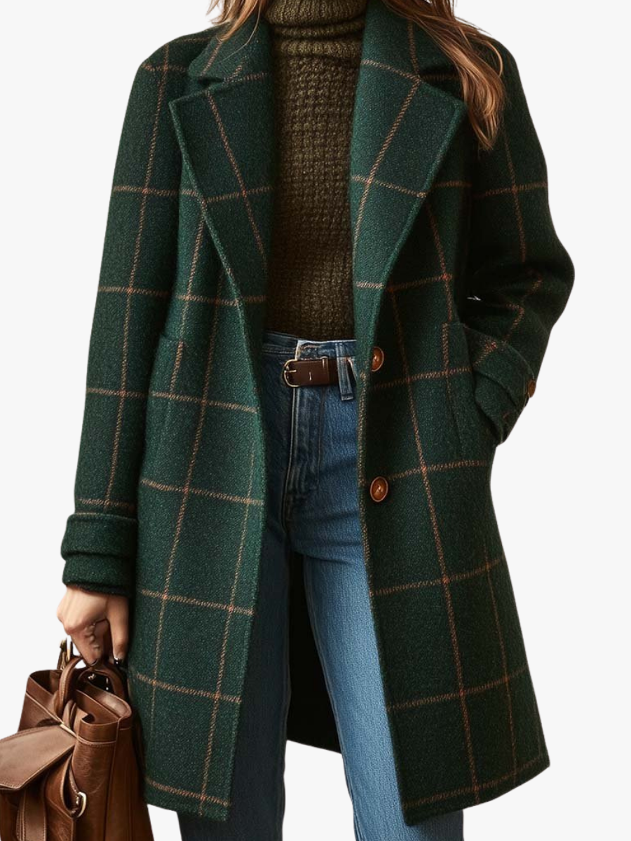 ROUSSEAU BORDEAUX | MANTEAU À CARREAUX POUR FEMMES