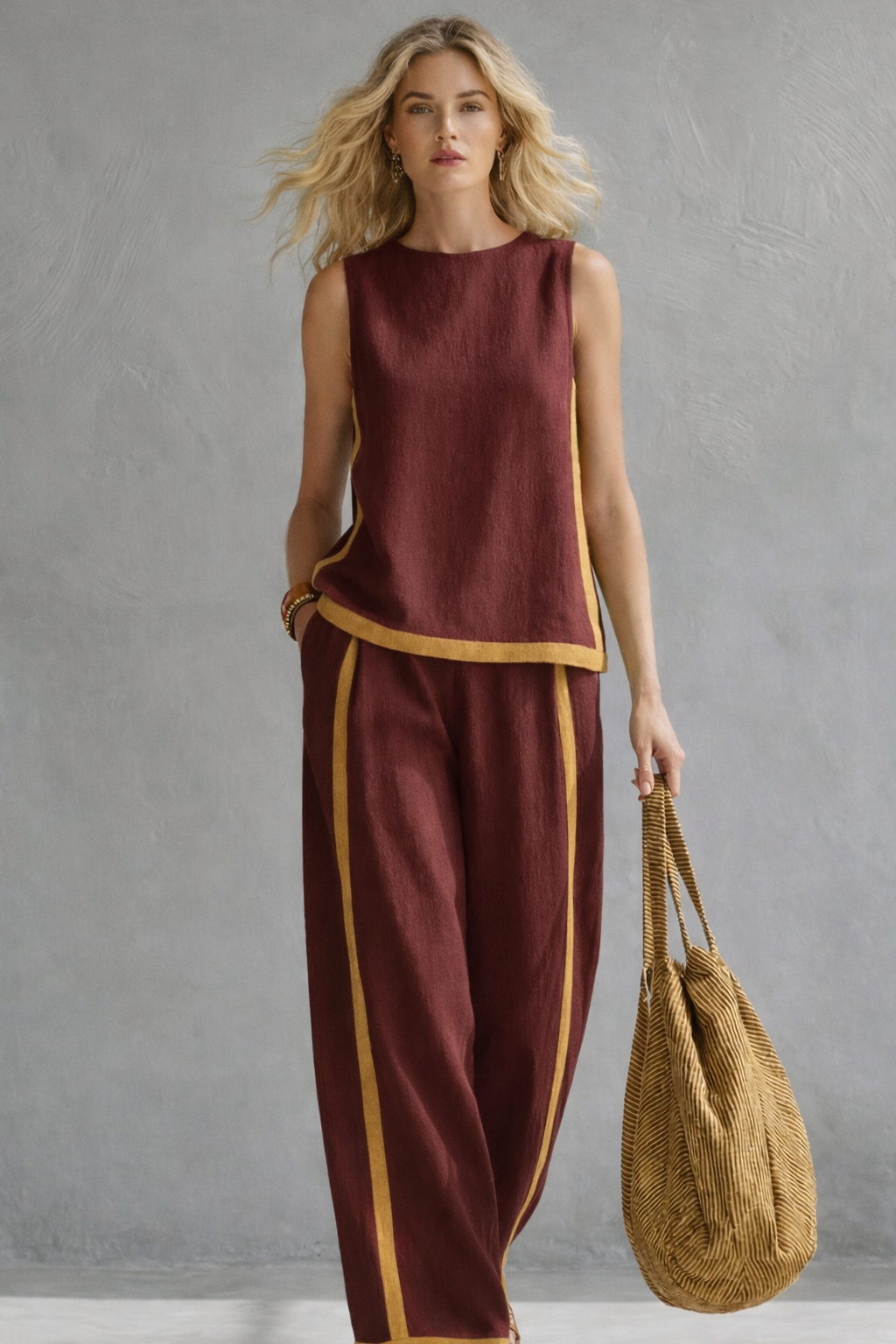 ROUSSEAU BORDEAUX | ENSEMBLE LIN CHIC POUR FEMME