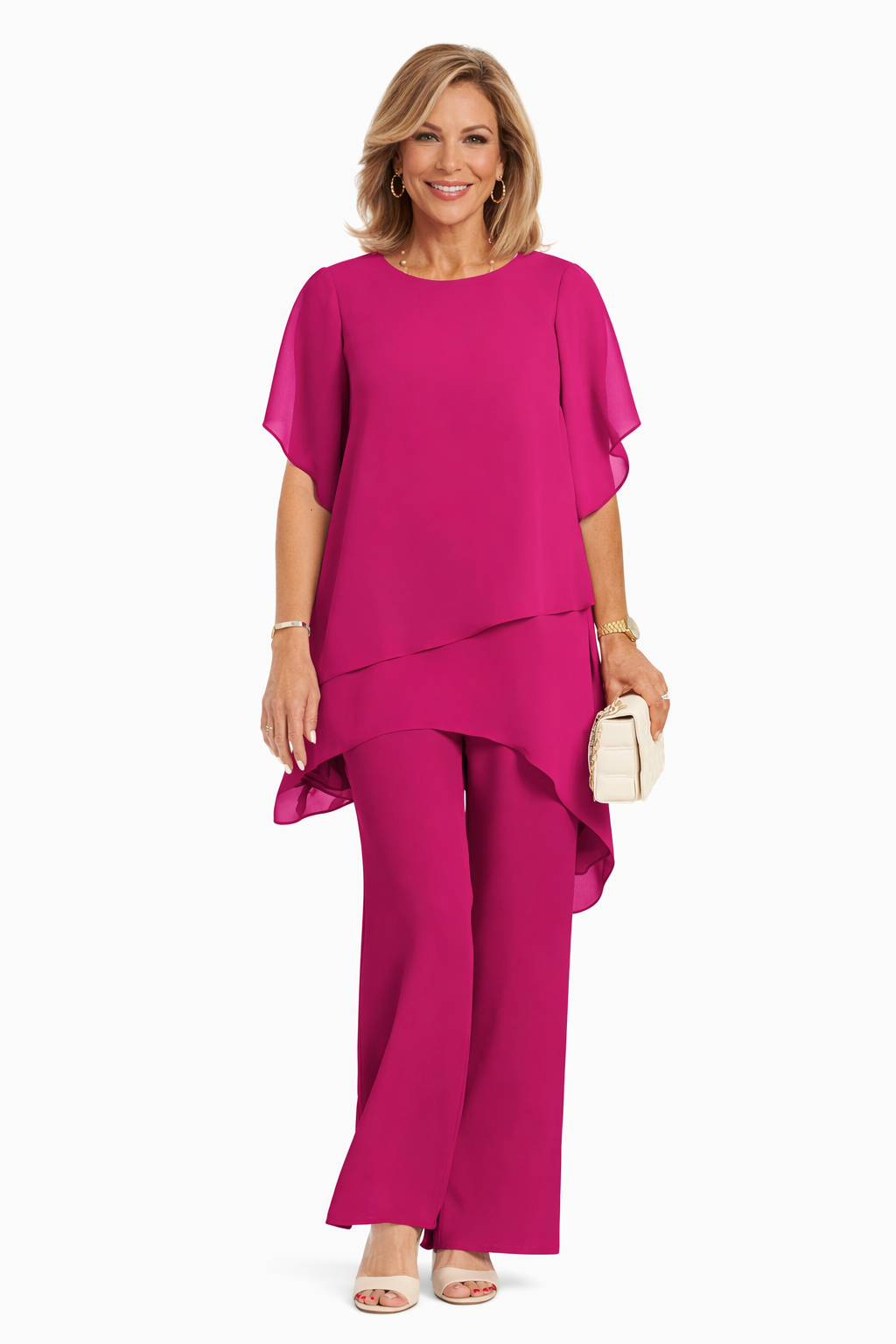 ROUSSEAU BORDEAUX | ENSEMBLE ÉLÉGANT FLUIDE POUR FEMME