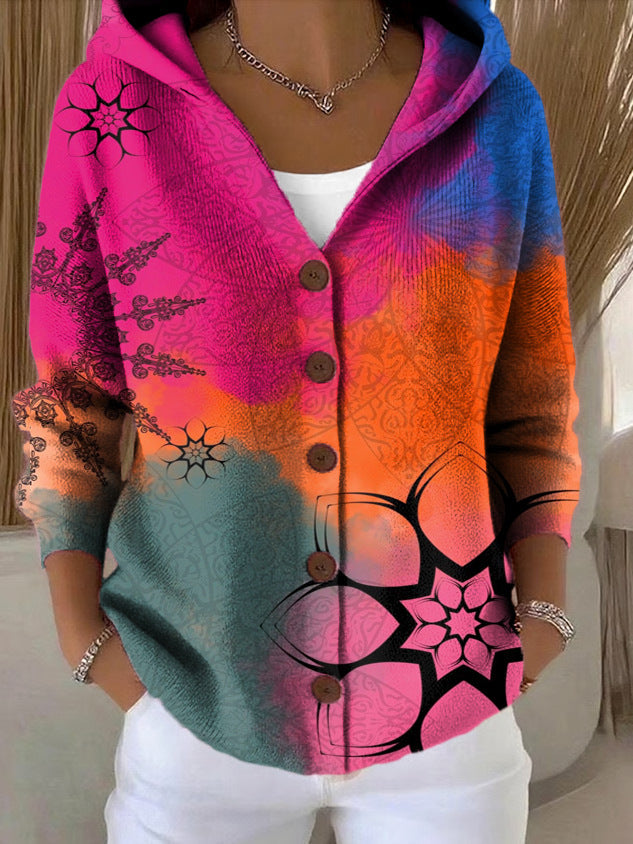 ROUSSEAU BORDEAUX | GILET À CAPUCHE PATCHWORK POUR FEMMES