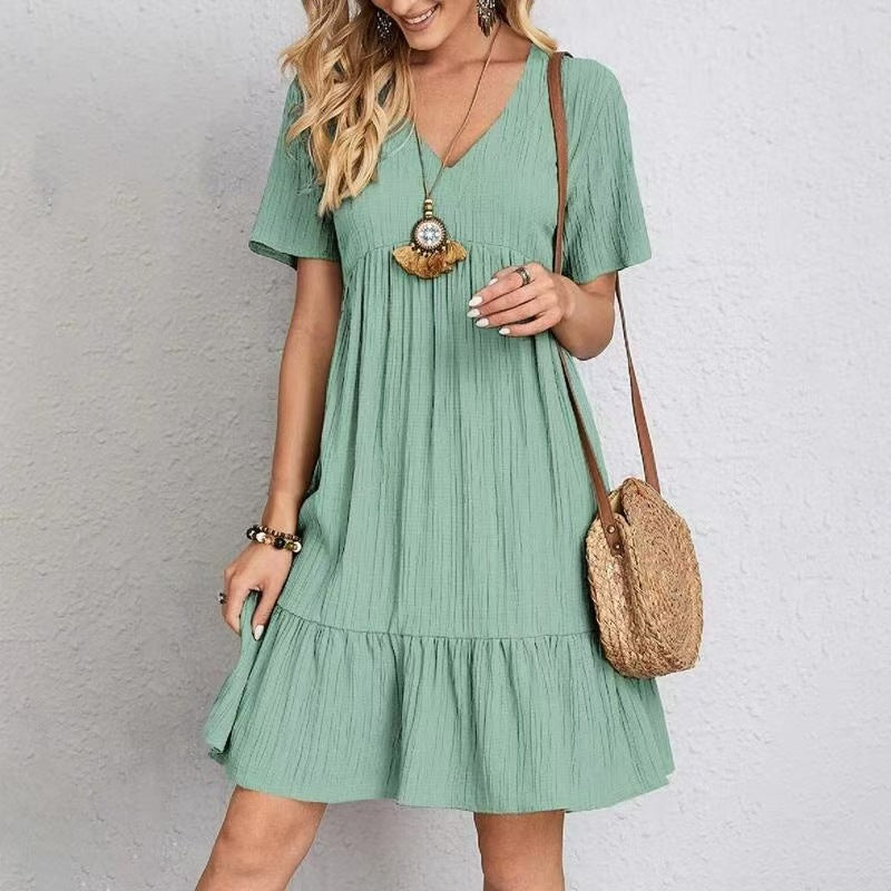 ROUSSEAU BORDEAUX | ROBE D'ÉTÉ CHIC À MANCHES COURTES POUR FEMME