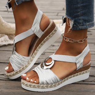 ROUSSEAU BORDEAUX | SANDALES CLASSIQUES À TALON COMPENSÉ POUR FEMMES