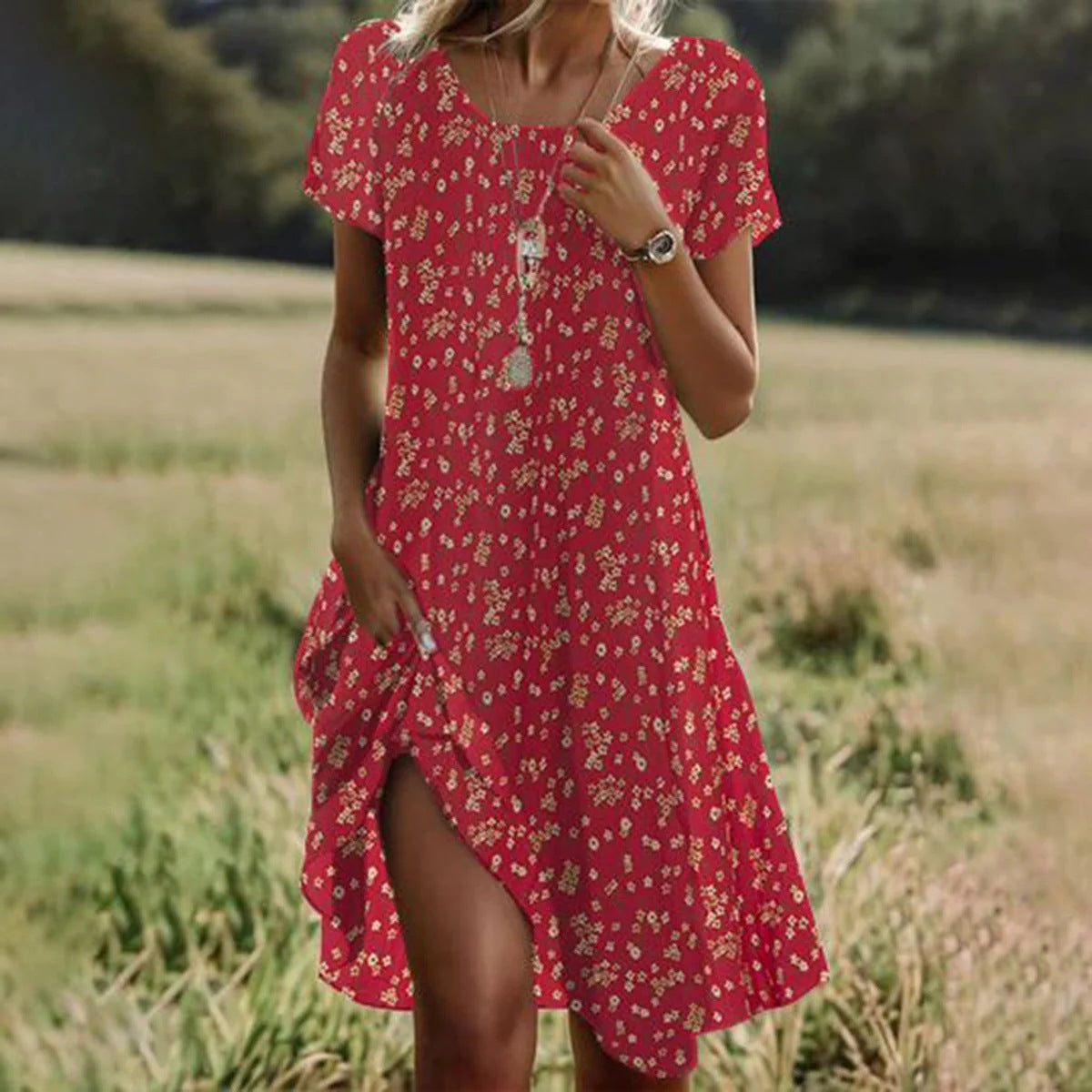 ROUSSEAU BORDEAUX | ROBE MIDI D'ÉTÉ POUR FEMMES