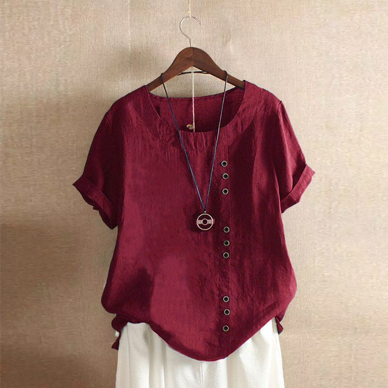 ROUSSEAU BORDEAUX | BLOUSE EN COTON À BOUTONS POUR FEMMES