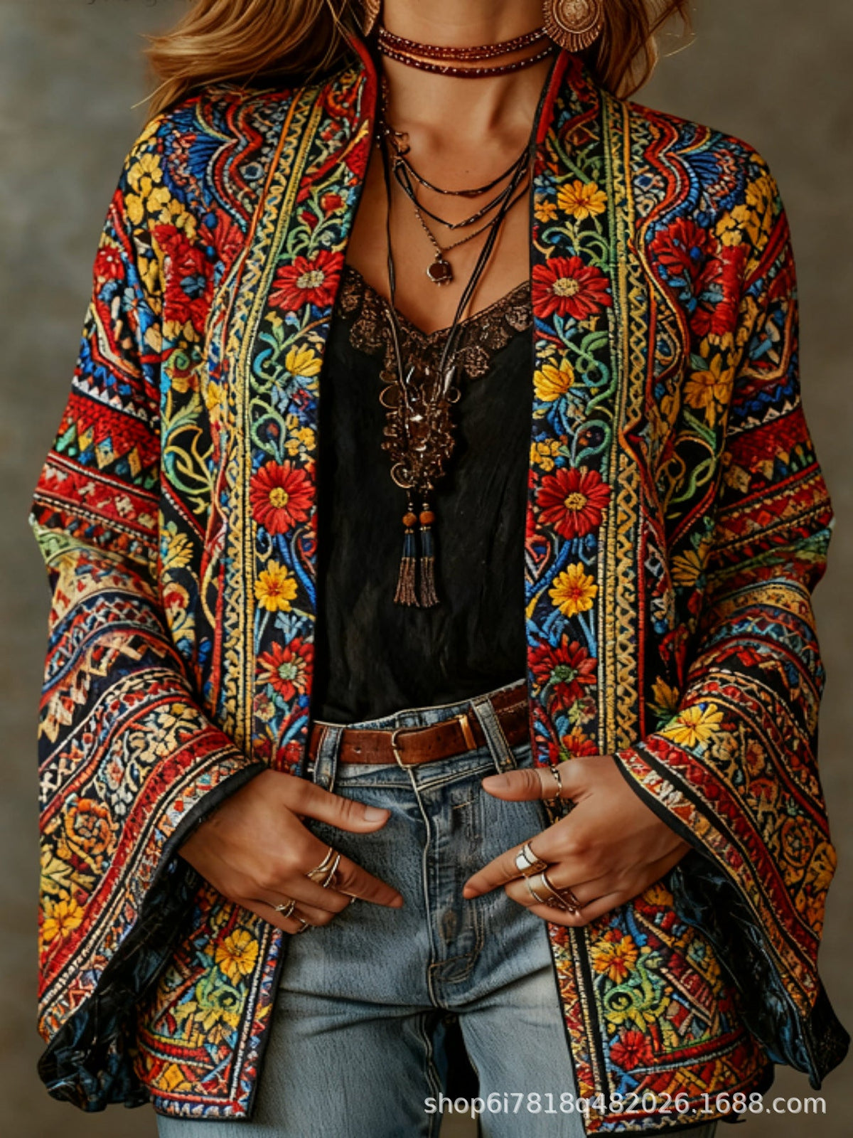 ROUSSEAU BORDEAUX | VESTE BOHO EN VELOURS POUR FEMMES