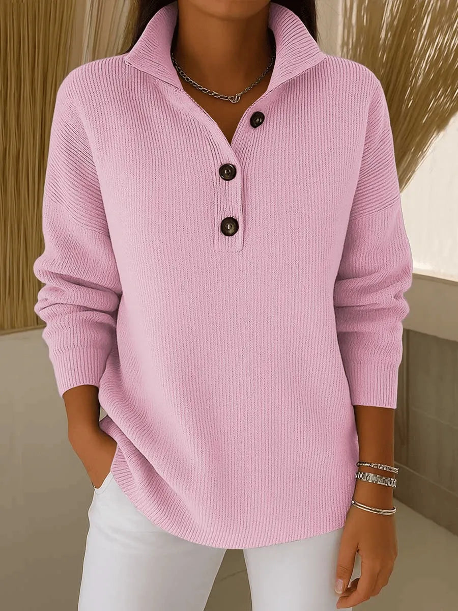 ROUSSEAU BORDEAUX | PULL POLO COL V EN MAILLE CÔTELÉE POUR FEMMES