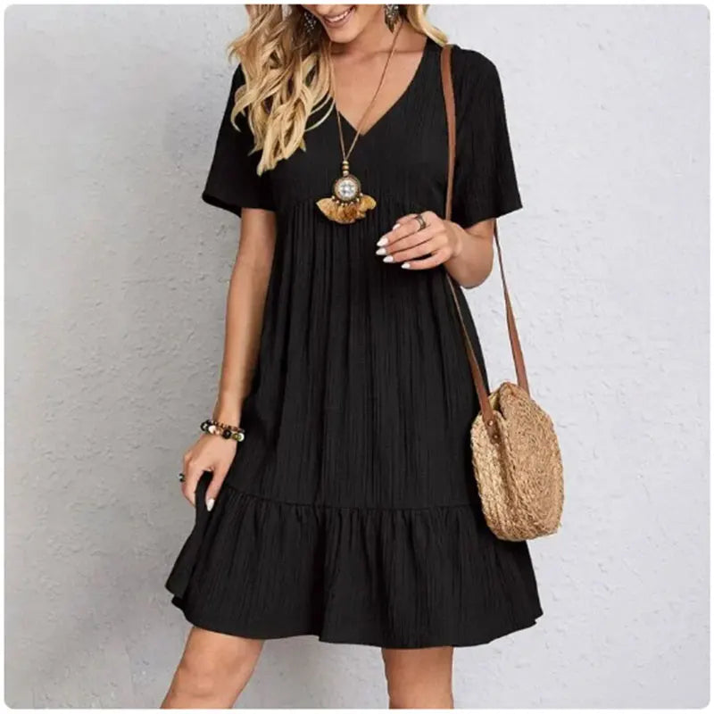 ROUSSEAU BORDEAUX | ROBE D'ÉTÉ CHIC À MANCHES COURTES POUR FEMME